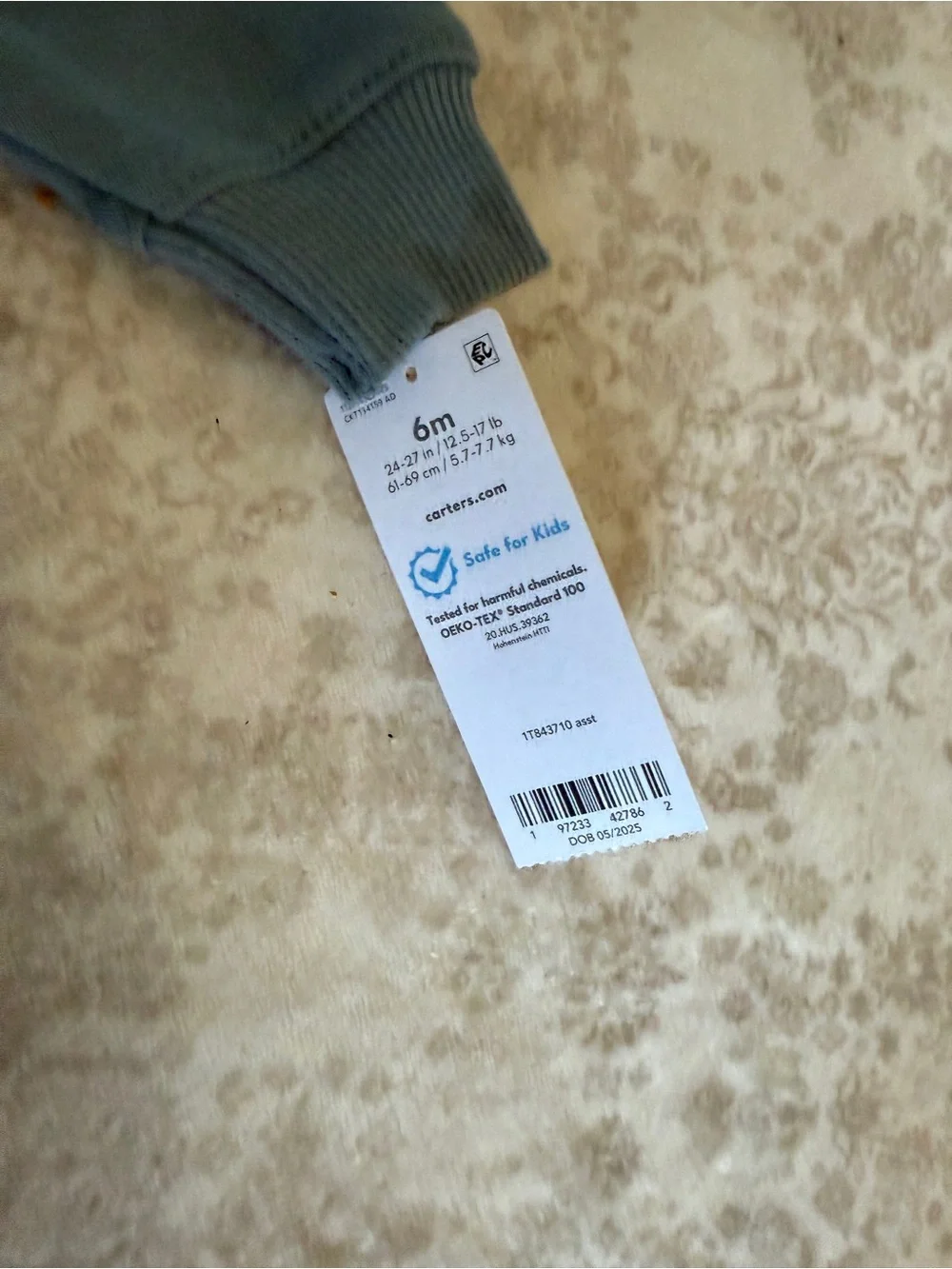 Carter's Dusty Blue Ribbed Sweatpant Matching Set with Floral Print